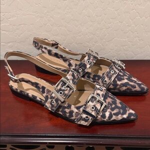MInt Velvet Ella Leopard Print Pointed Toe Slingback Flats
EU39 US 8.5-9